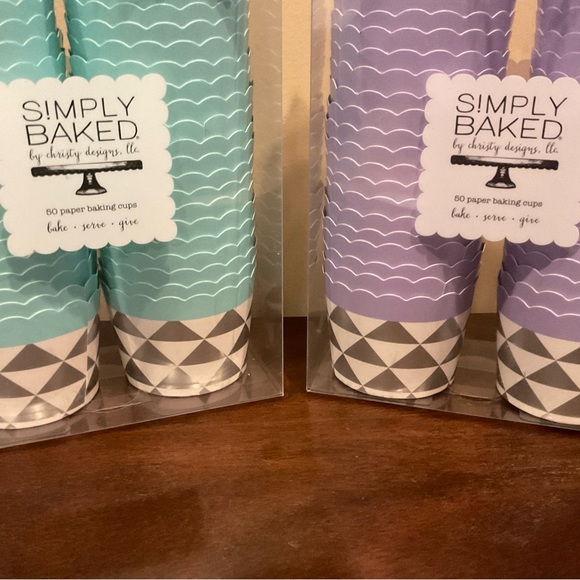 2 New Packages of Baking Cups - Turquoise & Purple With Silver - Picture 4 of 4
